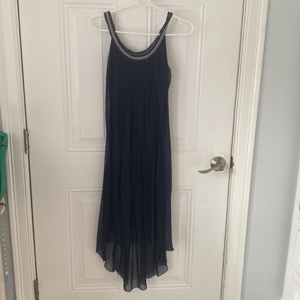 Navy silk w liner